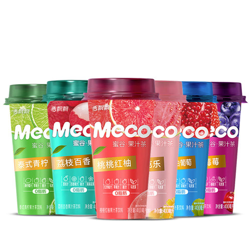 香飘飘蜜谷meco水果汁茶3杯泰式青柠 红柚荔枝百香果茶即饮茶饮料 - 图3
