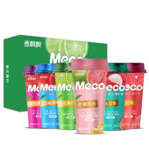 香飘飘meco蜜谷水果汁茶桃桃红柚青柠荔枝百香15杯整箱即饮茶饮料 - 图3