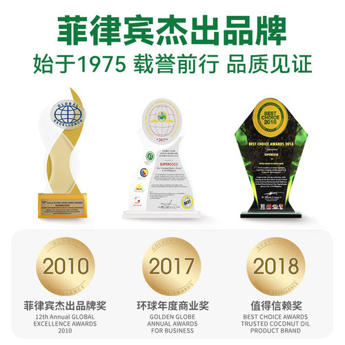 菲律宾进口椰来香有机冷榨椰子油初榨天然食用油烹饪MCT油纯1.5L - 图1