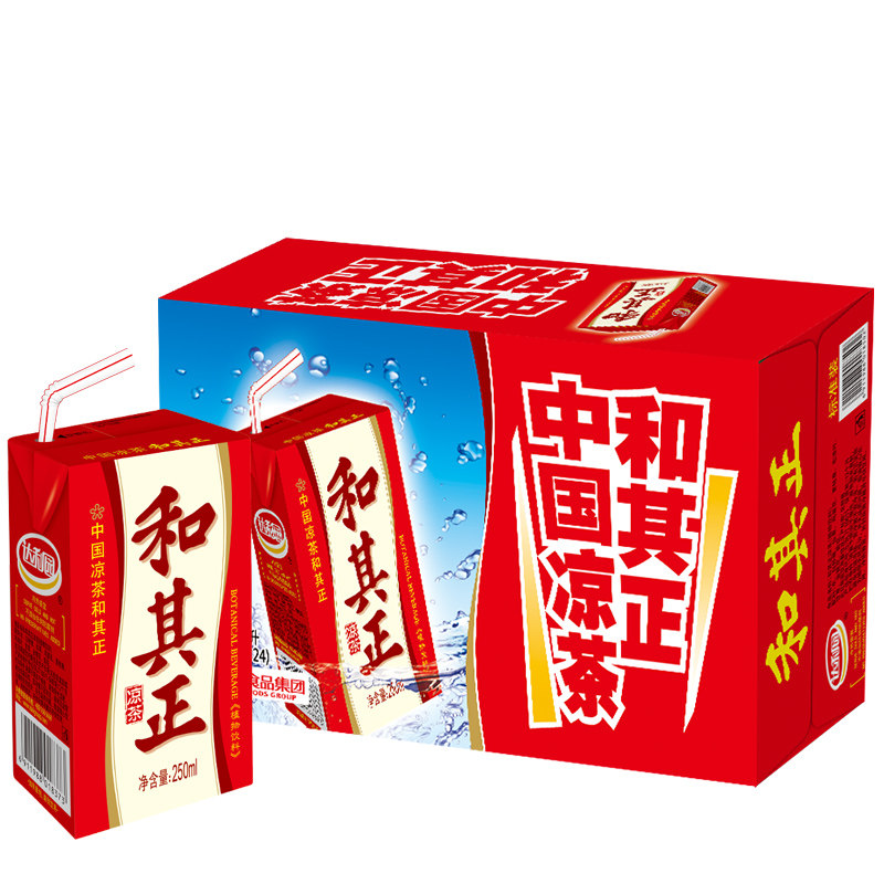 和其正250ml*24盒装利乐包茶饮料 达利集团凉茶