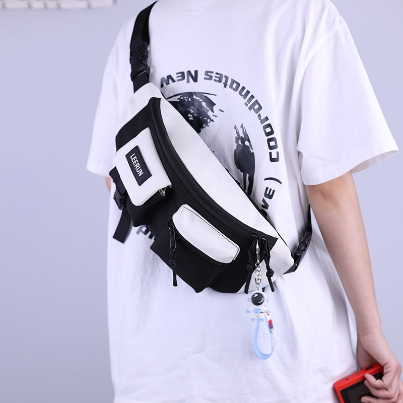 2022新款潮牌男夏季尼龙布潮斜挎包 单色空间男士包袋