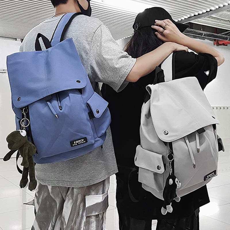 男士潮牌大容量休闲ins 单色空间双肩背包