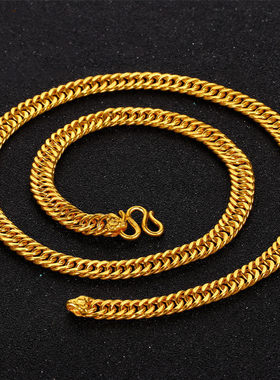 男士越南沙金马鞭项链仿真24K金