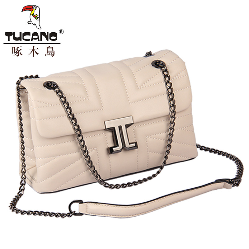 啄木鸟单肩斜挎百搭链条女士潮女包 啄木鸟飞进女士包袋