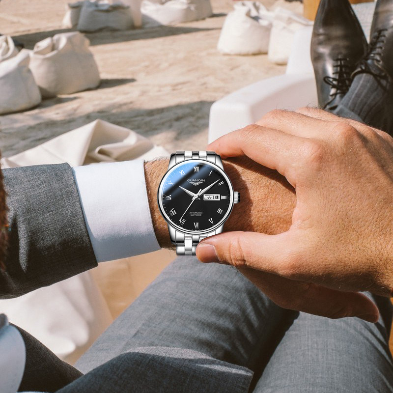 冠琴男士防水时尚2018新款全机械表 冠琴荣事翔国产腕表