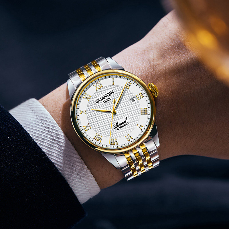 瑞士正品冠琴超薄防水男士机械表 冠琴荣事翔国产腕表