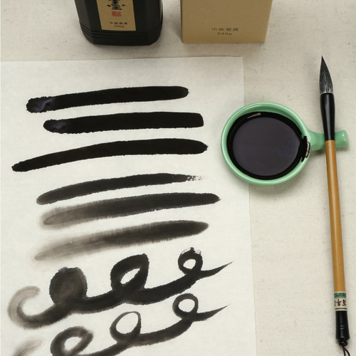 墨运堂汉墨墨汁墨水毛笔墨汁 书法专用大瓶毛笔墨汁小瓶墨水 毛笔 学生练习字书画国画专用 - 图1