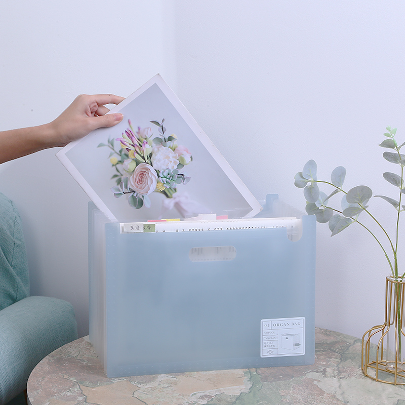 ins风桌面收纳伸缩风琴包A4文件夹大容量多层可爱学生用试卷收纳整理神器办公室桌面资料册分层初中高中 - 图1