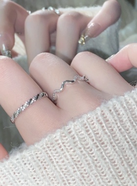 日落派对女简约素圈戒指