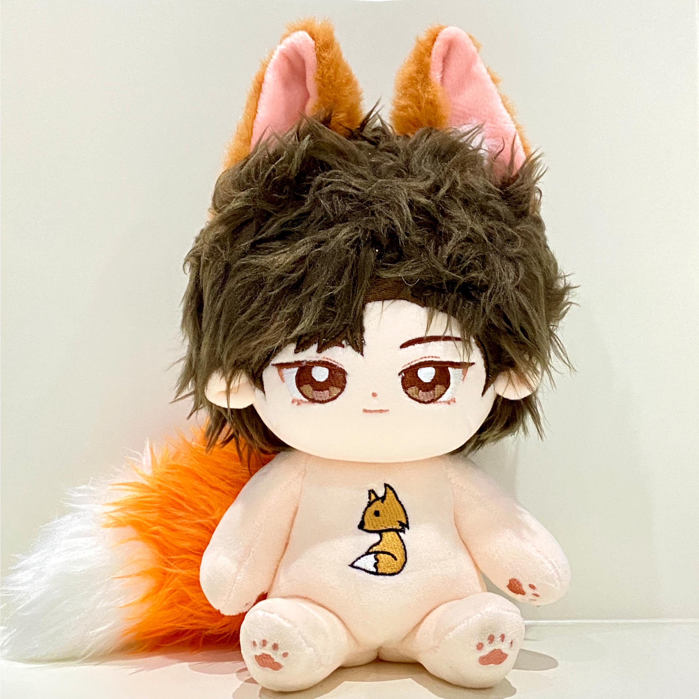 狐狸狼崽小狼棉花娃娃男20cm厘米正版无属性水洗兔毛帅酷娃衣公仔 - 图1