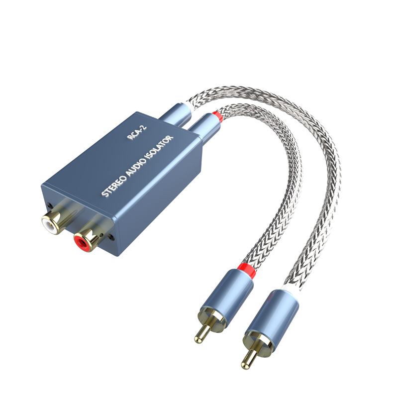 RCA-2音频隔离器 莲花音频线信号共地抗干扰电压差滤波解决汽车车载电脑功放音响乐器杂音屏蔽消除电流声降噪 - 图0