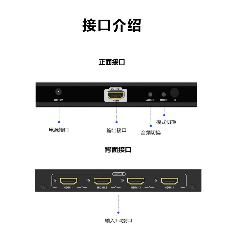 LQ401MV-V2.0 hdmi画面分割器四进一出4开1安防音视频主机电脑显示器屏幕拼接分频切换器dnf地下城与勇士游戏