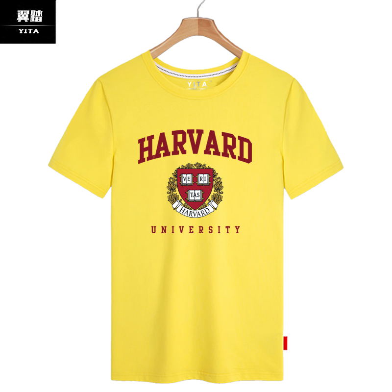 哈佛大学校园文化Harvard University纪念短袖T恤衫男女纯棉衣服 - 图3