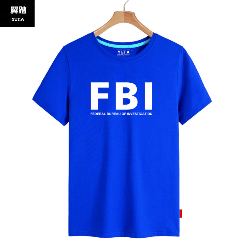 FBI WARNING美国联邦调查局剧电影同款短袖T恤男女纯棉半袖衫衣服 - 图2