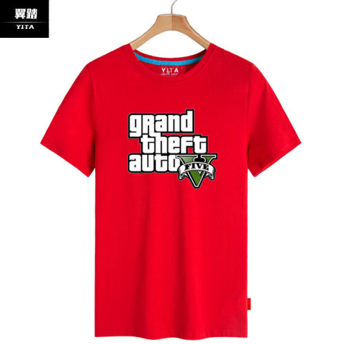 GTA周边5侠盗车手游戏短袖T恤衫男女纯棉半截袖透气直喷上衣服夏 - 图2
