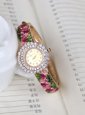 腕表花朵镂空首饰品景泰蓝手镯