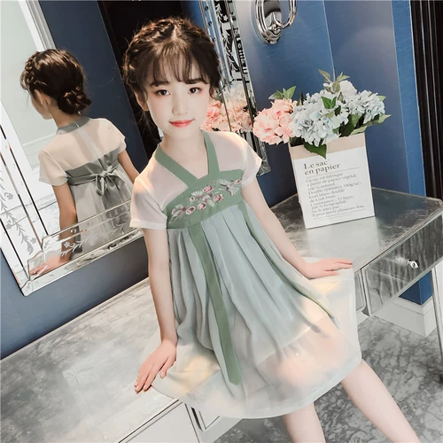 Ханьфу, летняя одежда, детская юбка, платье, коллекция 2022, китайский стиль