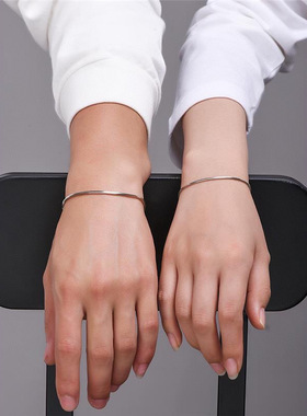 银佳银饰 S925银 八角蛇骨新潮情侣手链 百搭时尚潮流 一件代发