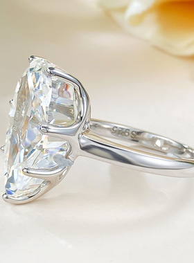 隆隆金新款S925银欧美新款进口高碳钻12*18戒指女跨境速卖通热销