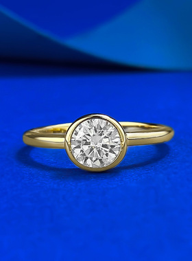 隆隆金新S925银金色6mm圆钻光面戒指女日常百搭欧美跨境小红书款