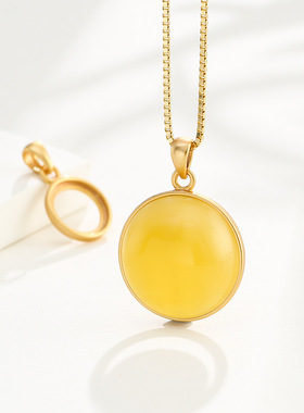 S925纯银吊坠托空托镶嵌15*15蜜蜡圆形吊坠托简约银托18*18 20*20