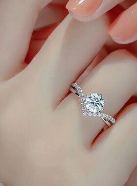 精工工艺S925银为爱加冕莫桑石戒指皇冠TK热销百搭叠戴源头工厂