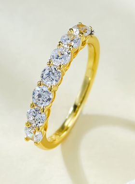 卓之凡珠宝 新款7颗钻S925银戒指镀时尚精致百搭款欧美速卖通热销