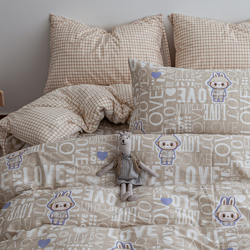 森柔拉布兔兔l儿童100纯棉床品定制床单被套单件床笠定做全棉褥套,淘宝优惠券,粉丝福利购,淘宝优惠卷