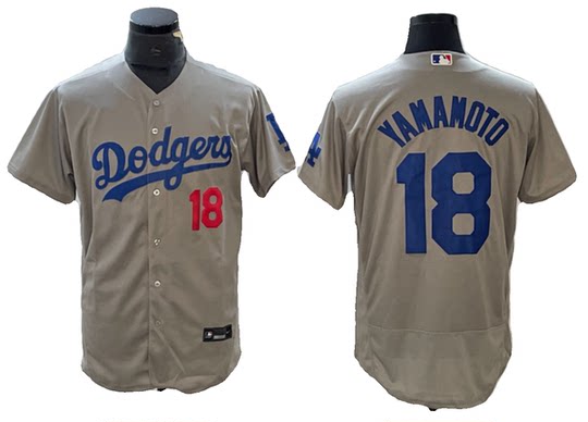 LA Dodgers洛杉矶道奇队棒球服18号Yamamoto山本由伸球衣比赛服男