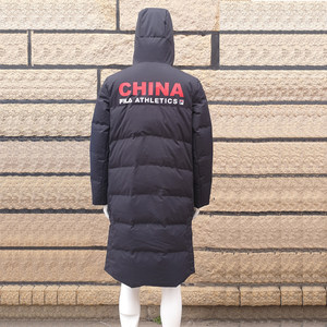 Fila/斐乐2020赞助中国代表团国家队深蓝白鸭绒长羽绒服国服大衣