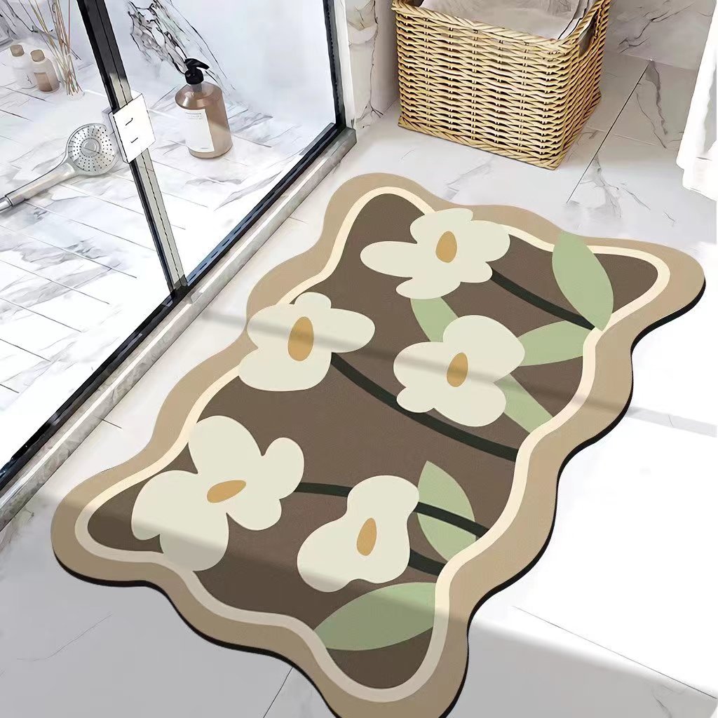 浴室吸水地垫软硅藻泥防滑洗手间家用卫生间门口速干进门脚垫 - 图0