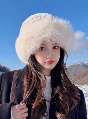 渔夫帽出游韩系女冬季毛绒