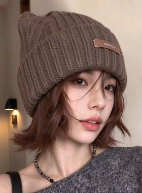 秋冬女款猫耳保暖针织帽