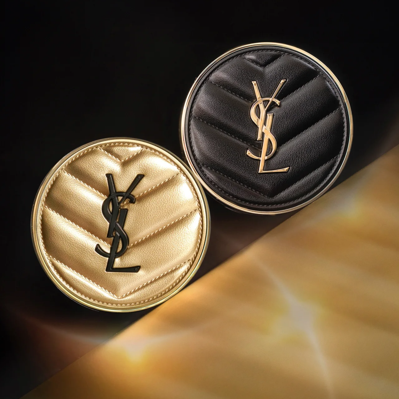 YSL/圣罗兰2022圣诞限定金色皮革气垫BB粉底液B10 B20 口红套装 - 图2