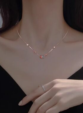英国【设计师】HEIYUBAI 轻奢彩虹色小众设计感百搭精致摆件项链
