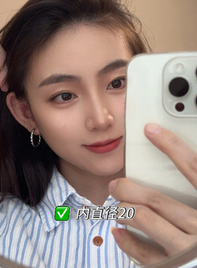 经典麻花耳扣】通体s925纯银高级感耳饰女素圈耳环大耳垂耳圈女金