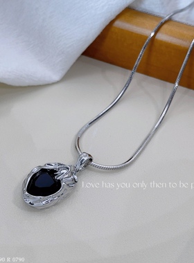 简约大气 黑玛瑙长款项链高领打底衫配饰不掉色不过敏