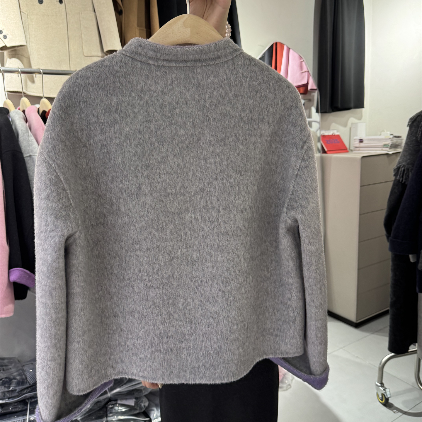 HANDMADE新中式国风大衣女2025冬新款高级感盘扣毛呢高支羊毛外套 - 图0