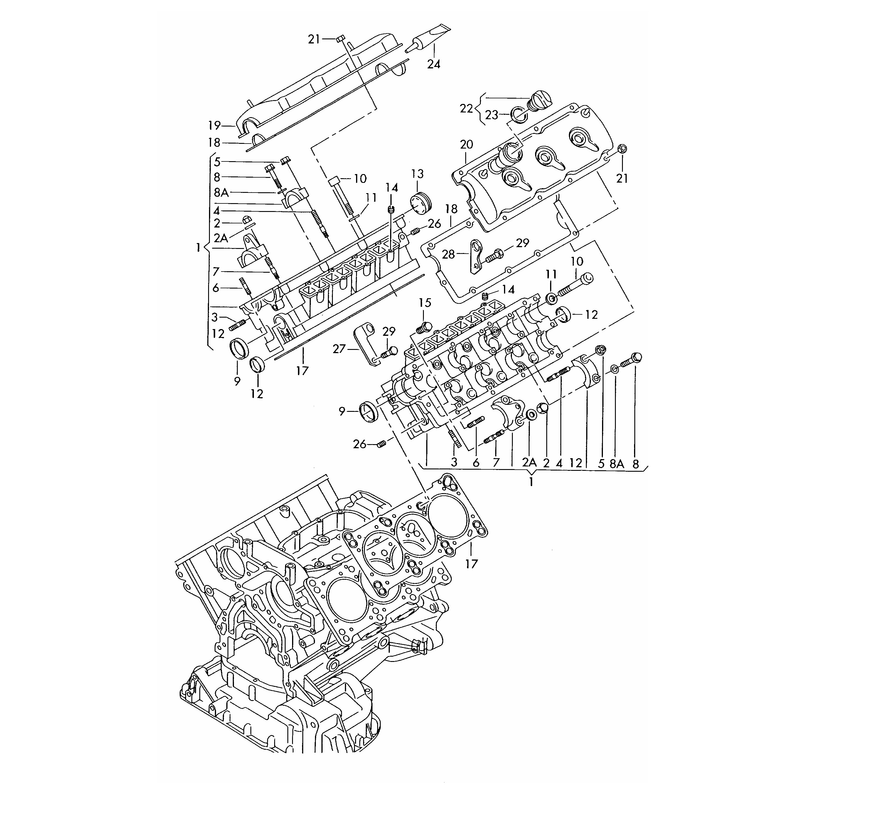 适用奥迪A6L C5 2.5 TDI 柴油BND发动机气门室盖垫 大修包气缸垫 - 图0