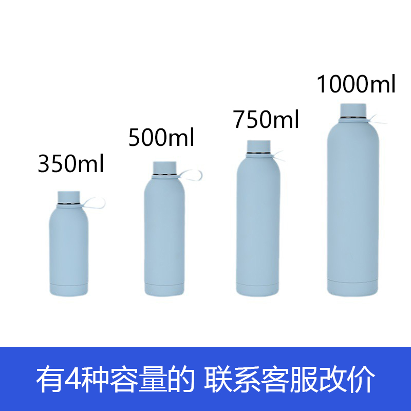 亚马逊304不锈钢小口瓶户外运动车载便携冷水壶保温杯可印LOGO - 图0