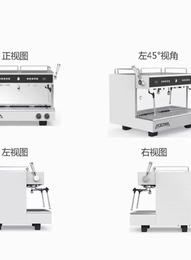 LADETINA拉迪天纳 白鹭双头专业意式半自动商用咖啡机 黑/白