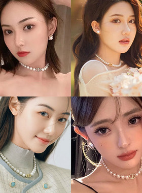 CD珍珠项链颈链女年轻款项链轻奢高级感锁骨链2026新款爆款配饰品
