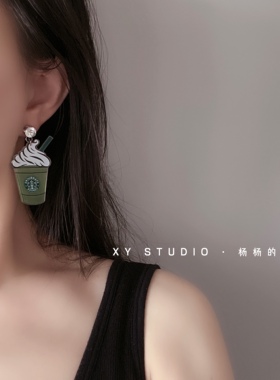 XY STUDIO包邮 手作欧美夸张亚克力水钻耳钉耳环日系原宿拍照
