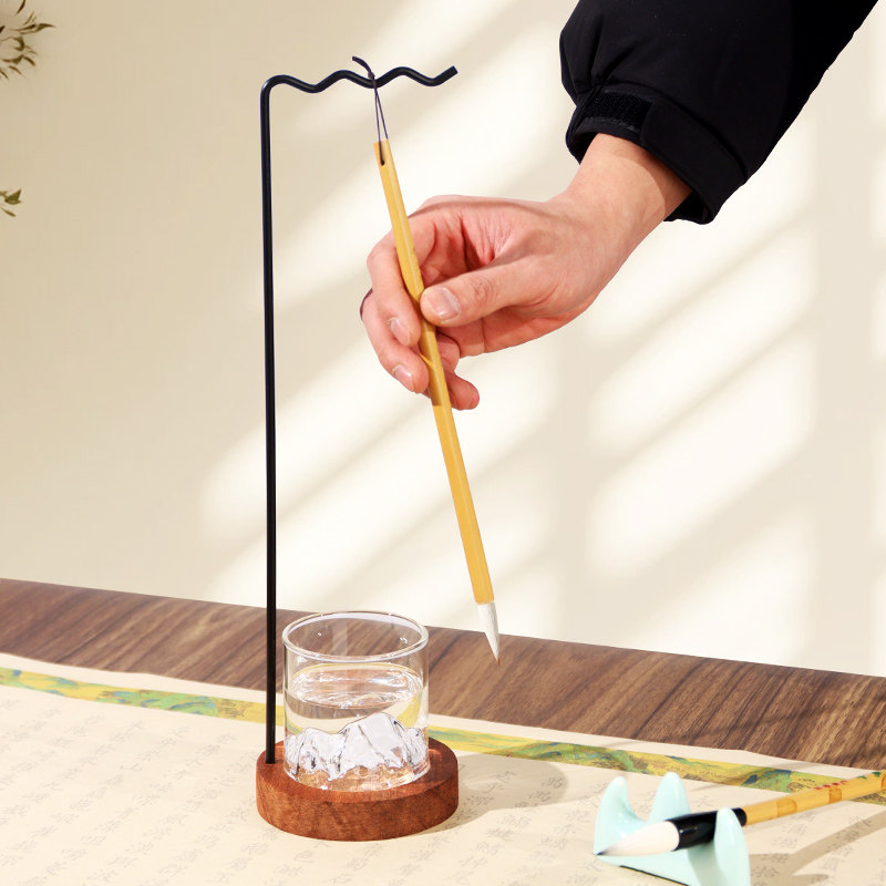 新中式创意山峦免洗笔架毛笔挂架毛笔架笔挂收纳架笔洗毛笔挂展示架洗笔器多功能书法专用文房四宝摆件挂笔架,淘宝优惠券,粉丝福利购,淘宝优惠卷