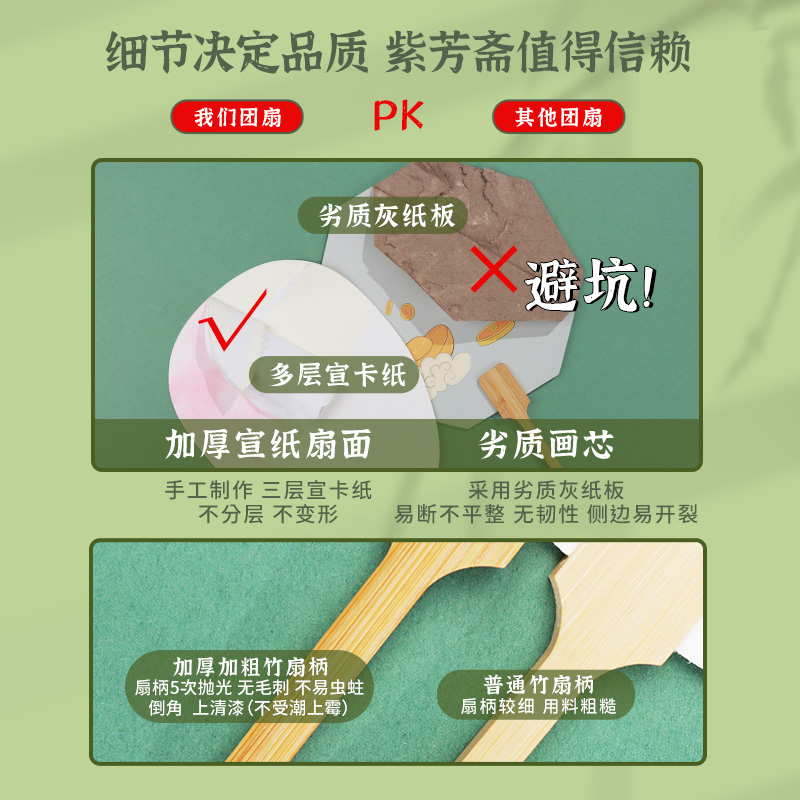 迷你空白宣纸团扇加厚文创半生熟扇面国画绘画扇子儿童diy可定制 - 图0