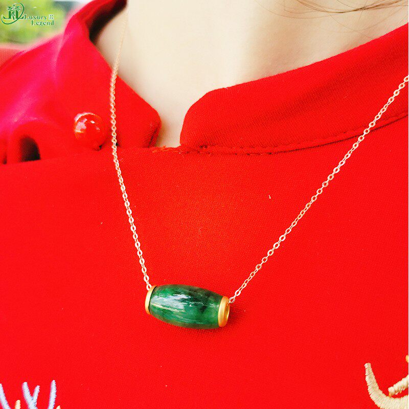 奢华传说喜悦己系列冰种满绿吊坠 luxurylegend颈饰