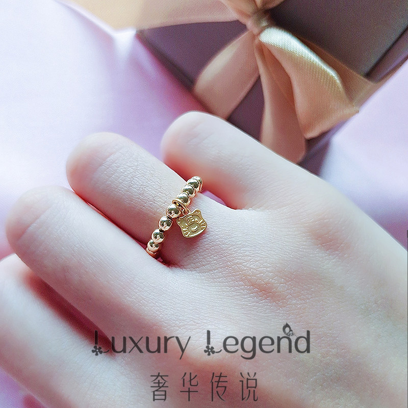 奢华传说开心老虎金戒指18k金珠宝 luxurylegend手饰