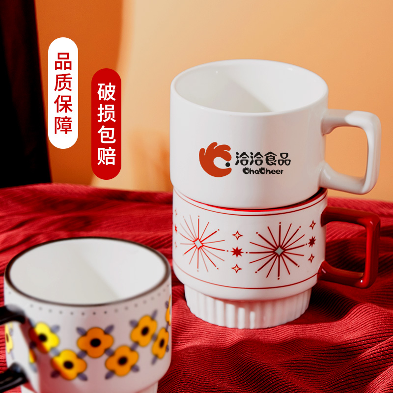 kuyin复古陶瓷杯子定制logo来图印制马克杯广告杯宣传礼品咖啡杯A - 图2