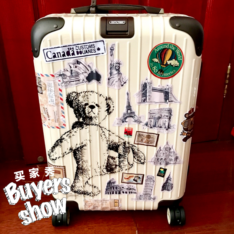 行李箱贴纸复古信笺邮票贴画防水旅行箱贴个性