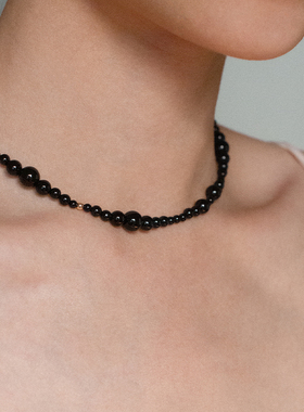 MISSANNA轻奢黑玛瑙串珠项链
